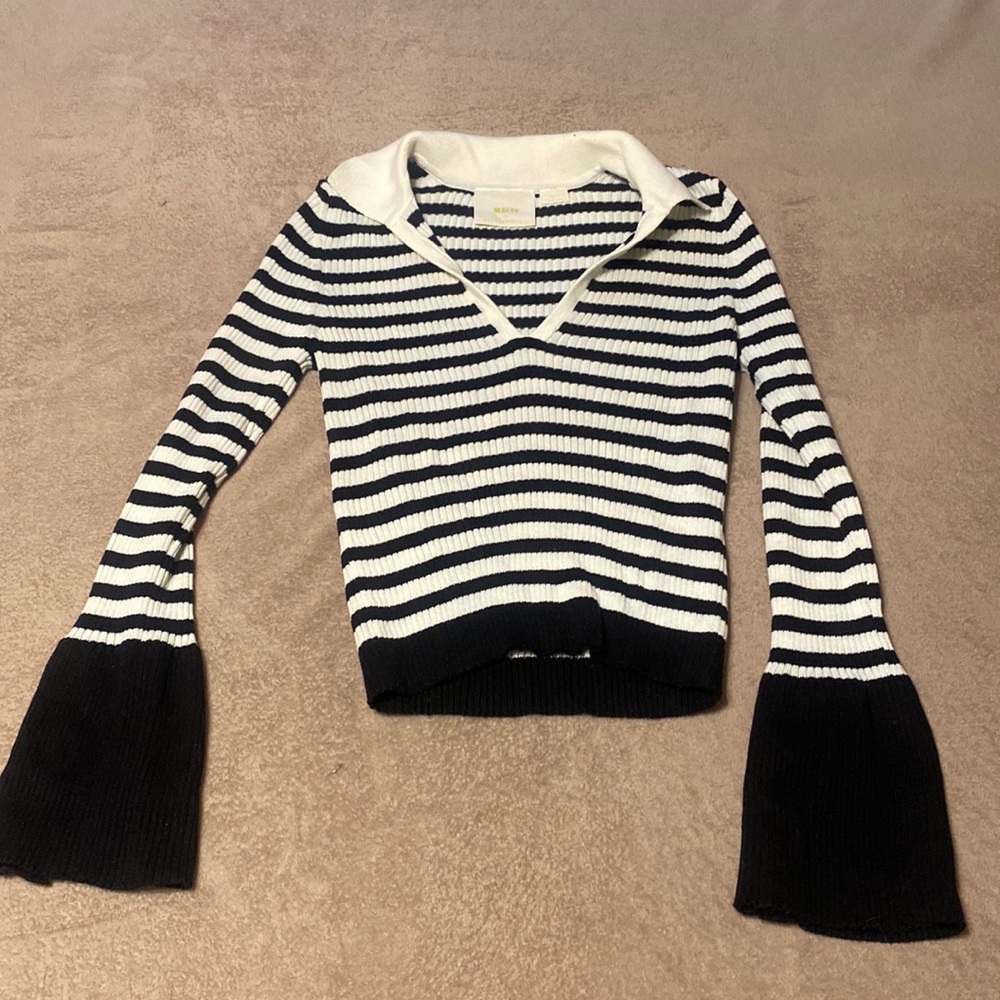 Maeve/Anthropologie Striped Polo Sweater